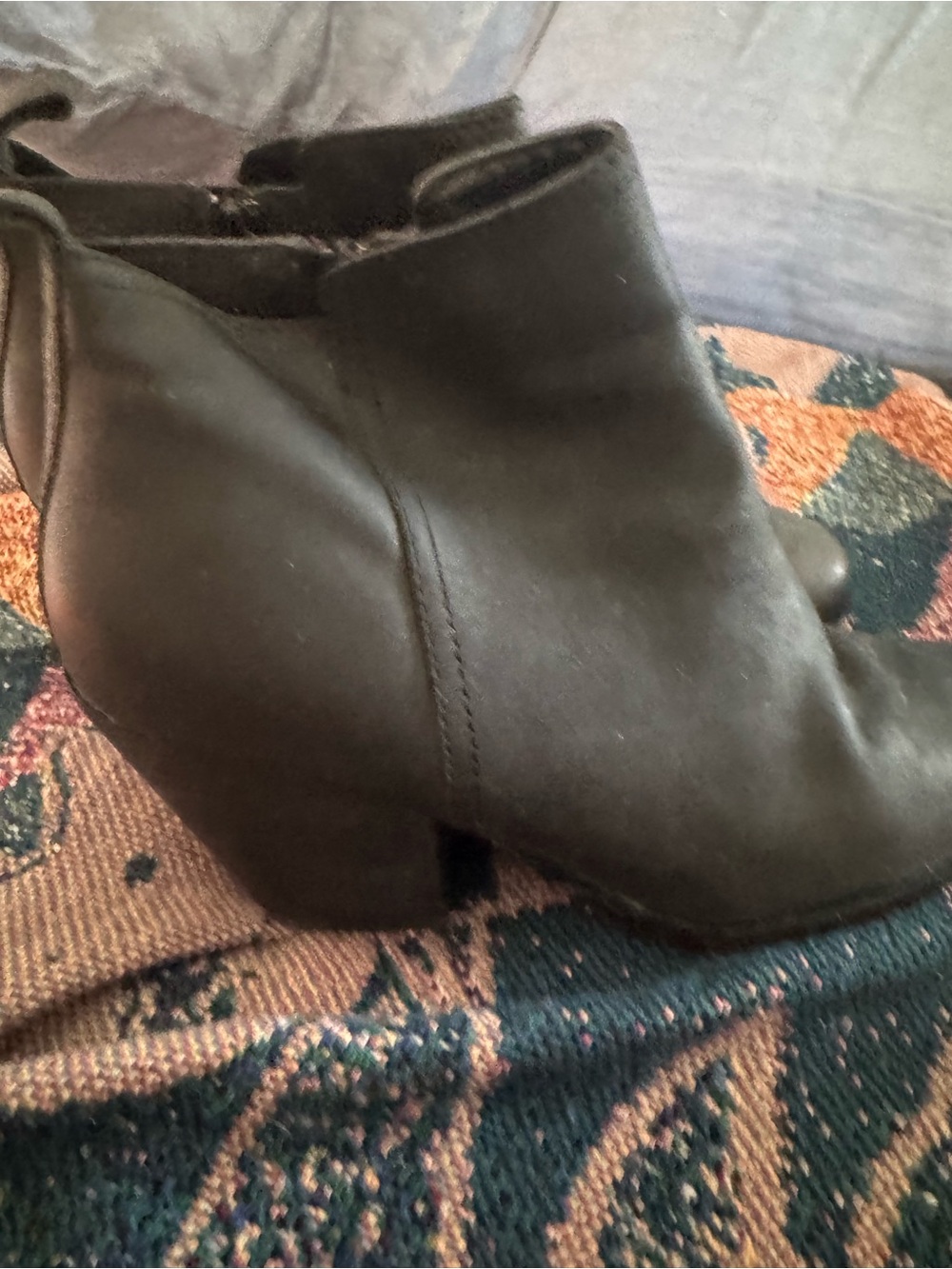 Cole Haan Black Leather Ankle Boots side zip size 9